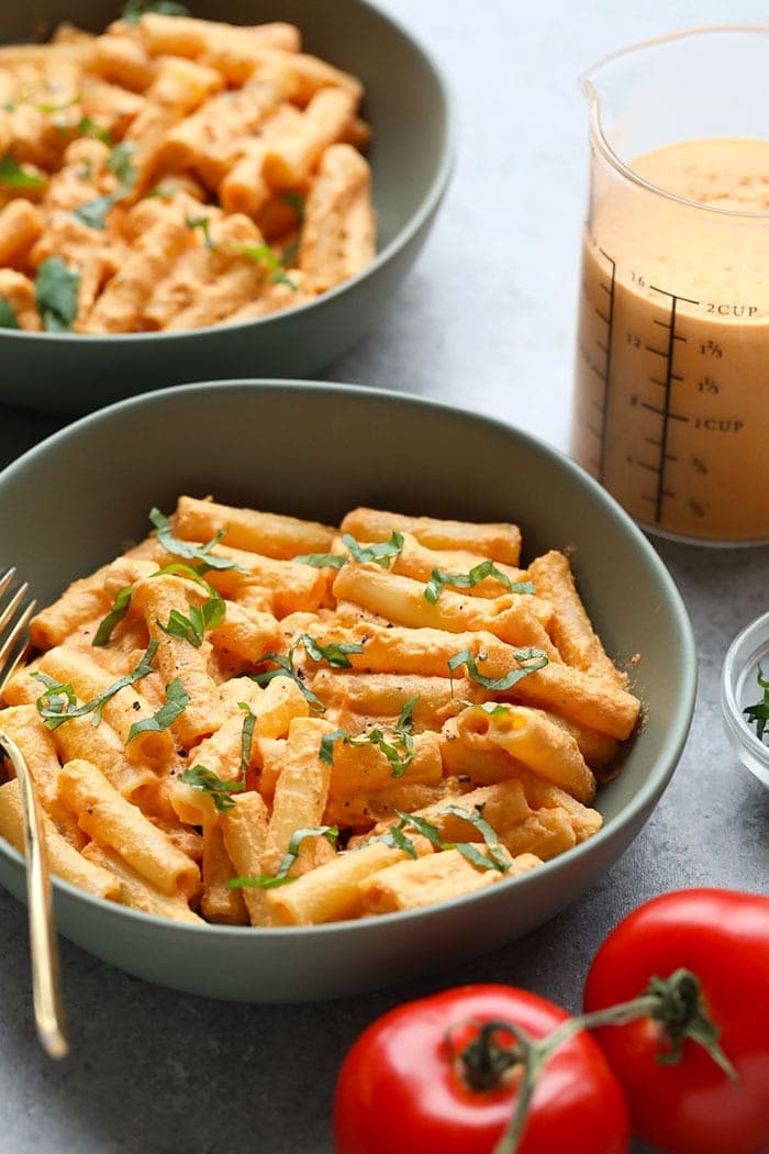 Vegan Creamy Tomato Basil Pasta Only 8 Ingredients Fit Foodie Finds