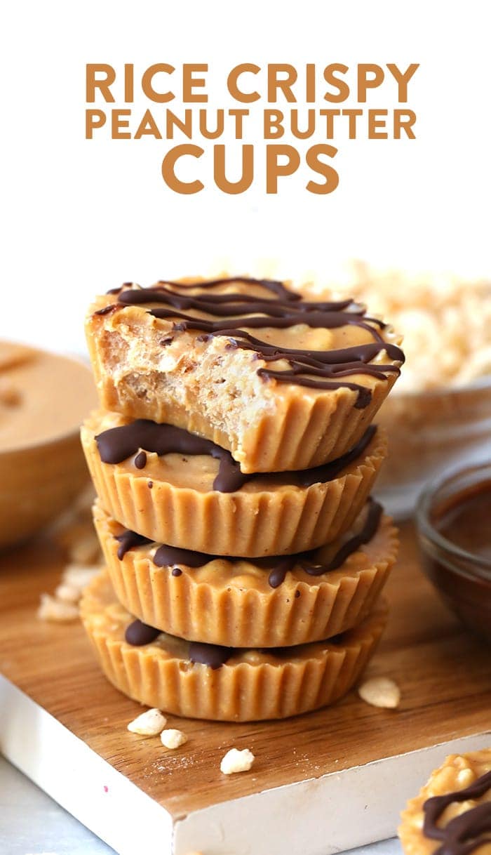 Crunchy Rice Crispy Peanut Butter Cups - Fit Foodie Finds
