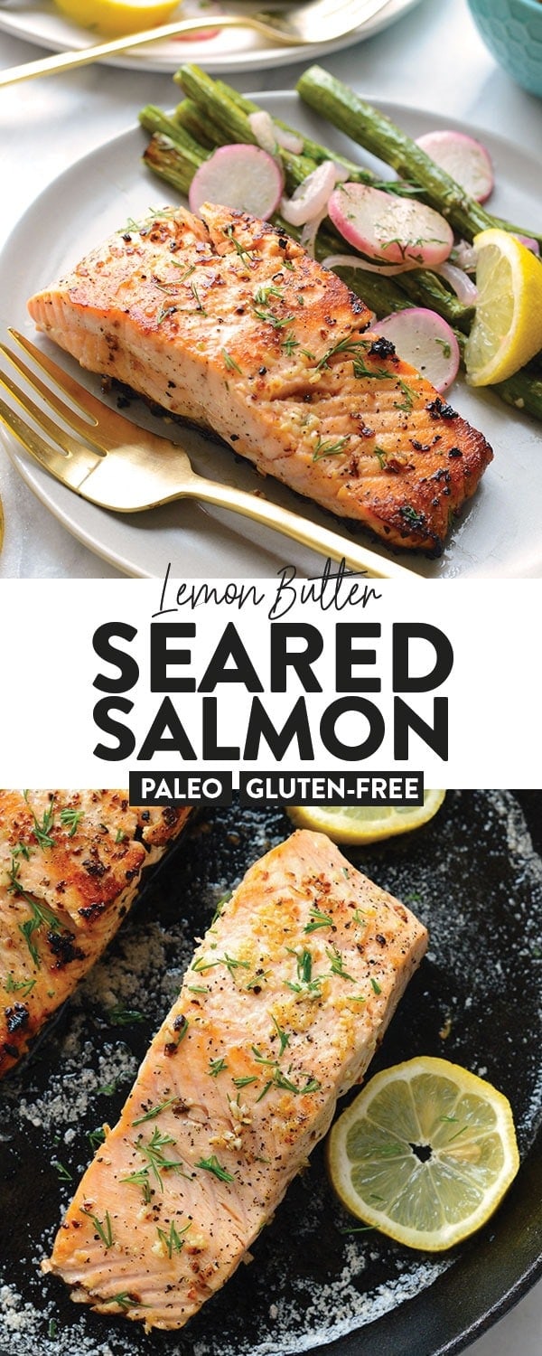 Pan Seared Salmon (with butter & lemon!) - Fit Foodie Finds