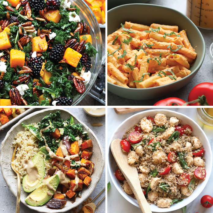 4 easy and healthy vegetarian recipes.