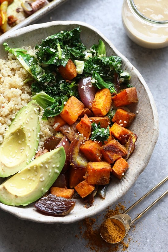 Sweet Potato Vegan Buddha Bowl Recipe - Fit Foodie Finds
