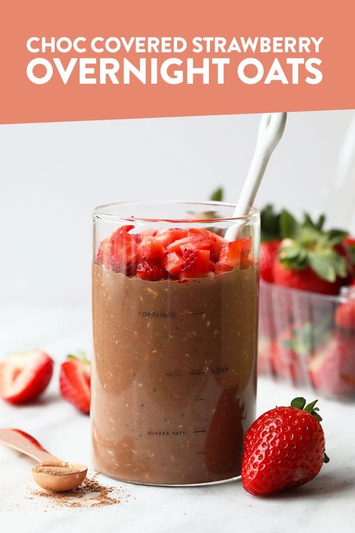 chocolate covered strawberry overnight oats
