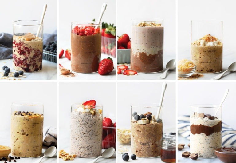 8 flavors of overnight oats.