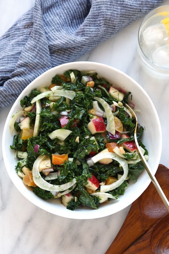 Massaged Kale Fennel Salad - Fit Foodie Finds