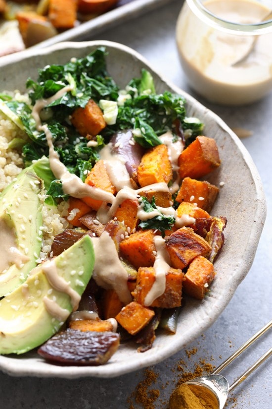 Sweet Potato Vegan Buddha Bowl Recipe - Fit Foodie Finds