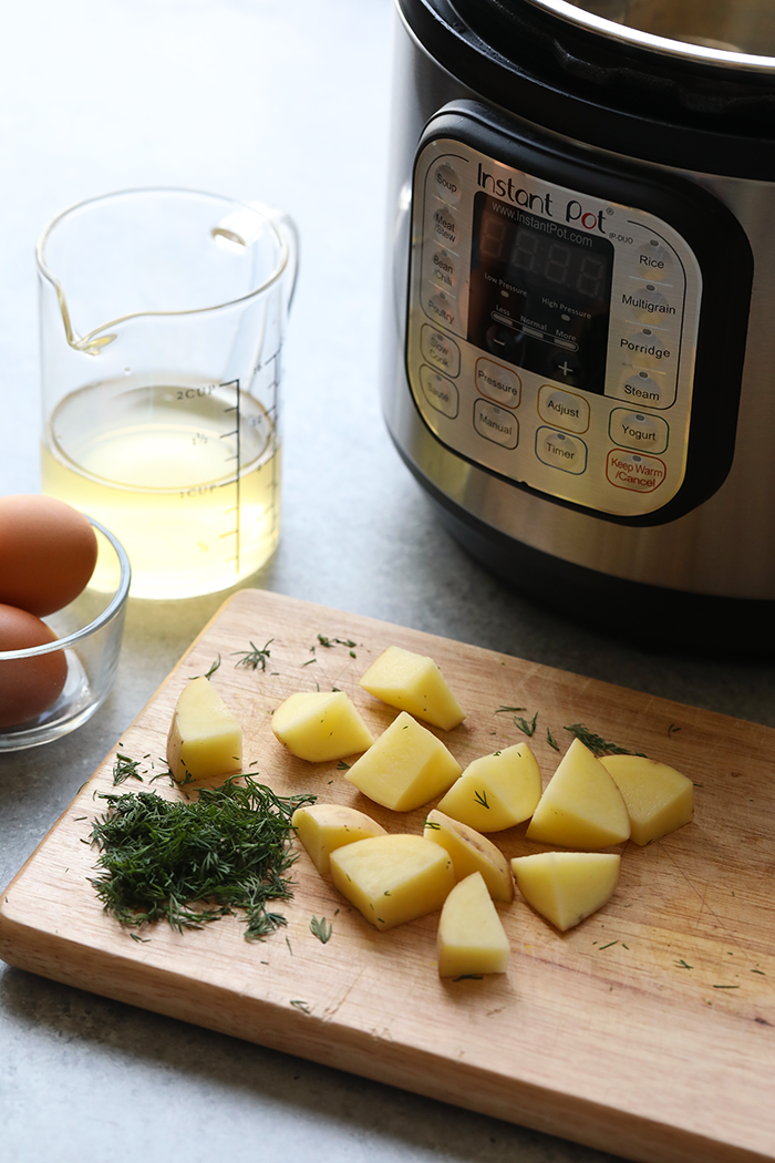 Ingredients on a cutting board.