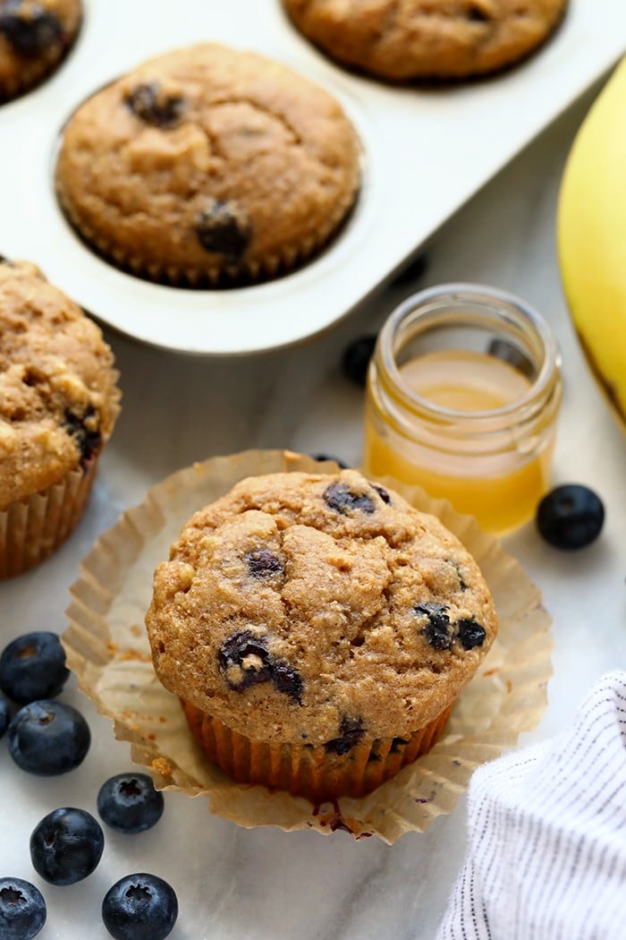 Finished blueberry muffins