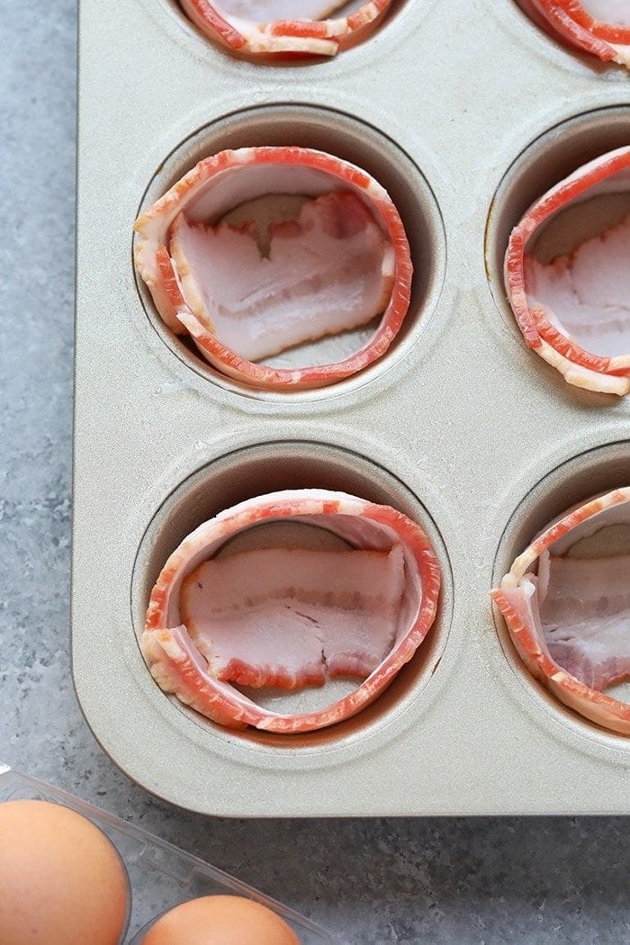 Bacon in a muffin tin