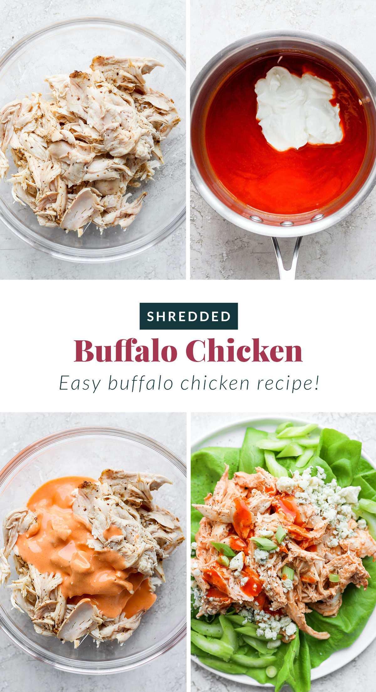 Buffalo Chicken Recipe (4 Ingredients!) - Fit Foodie Finds