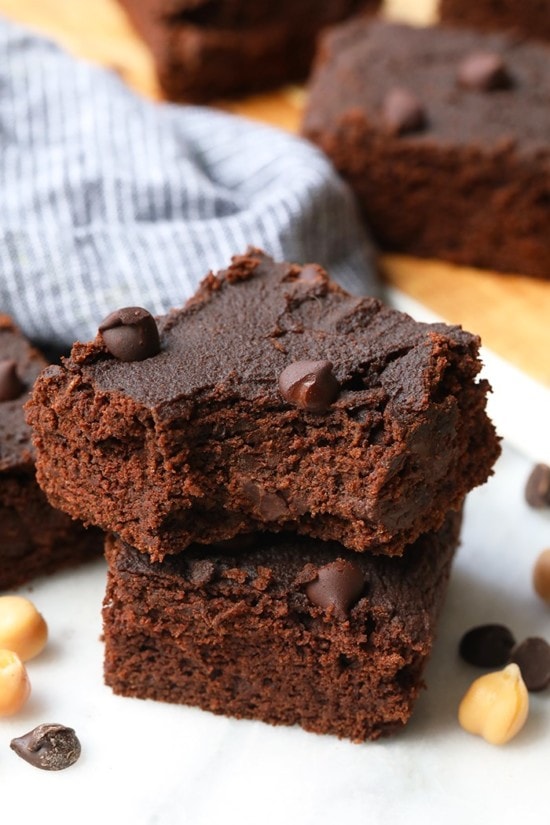 Fudgy Homemade Brownies with Garbanzo Beans - Fit Foodie Finds