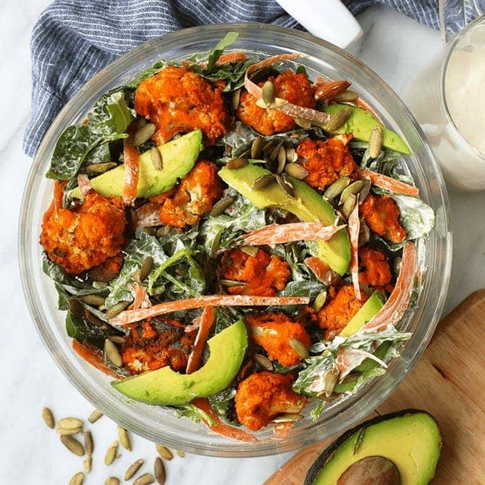 Vegan Buffalo Cauliflower Salad Fit Foodie Finds