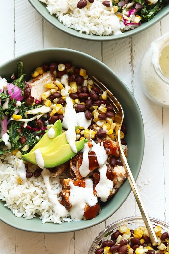 Superfood Salad Bowls with Crispy Chicken - A Healthy Meal Prep Recipe