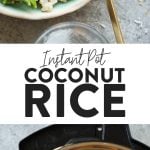 Looking for a perfectly sweetened, creamy coconut rice recipe to add to your next dinner? Look no further, you'll love this refined sugar free coconut rice. This Instant Pot rice is made in under 10 minutes using the manual function and quick release!