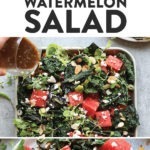 a refreshing salad with watermelon and greens.