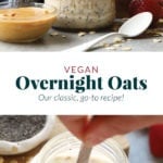 Plant-based breakfast option that requires no morning preparation and includes oats.