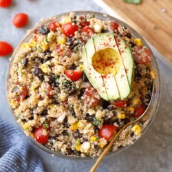 Moroccan Quinoa Salad with Crispy Chickpeas - Fit Foodie Finds