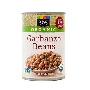 365 organic chickpeas in a can, perfect for creating delicious buddha bowl recipes.