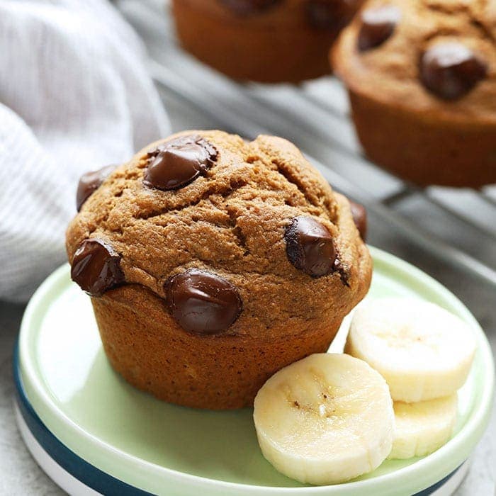 Healthy Banana Chocolate Chip Muffins