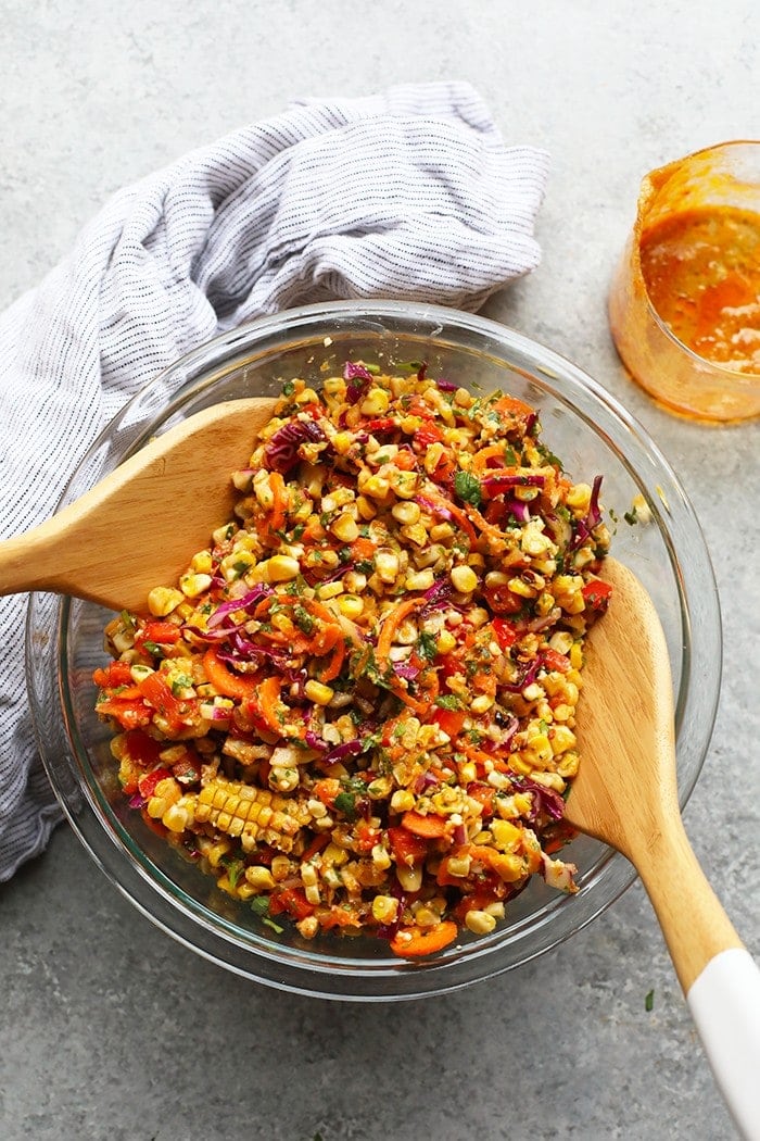 Thai Chili Corn Salad in a bowl.