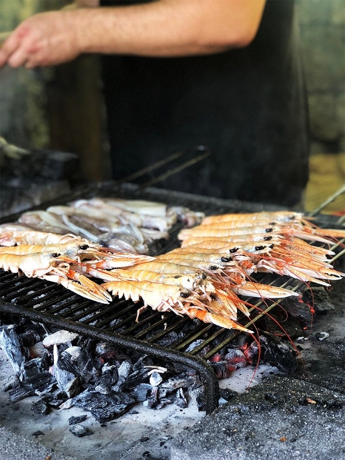 Shrimp on a grill