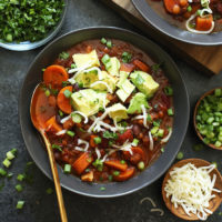 Instant Pot Vegan Chili in a bowl