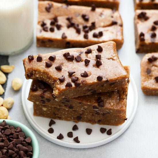 With just 4 real-food ingredients, you can make these delicious homemade Peanut Butter Chocolate Chip Larabars. This homemade Larabar recipe is vegan & gluten-free and such a perfect on-the-go snack for the kiddos or...you!