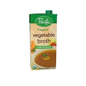 Low-sodium vegetable broth for vegan Instant Pot chili.
