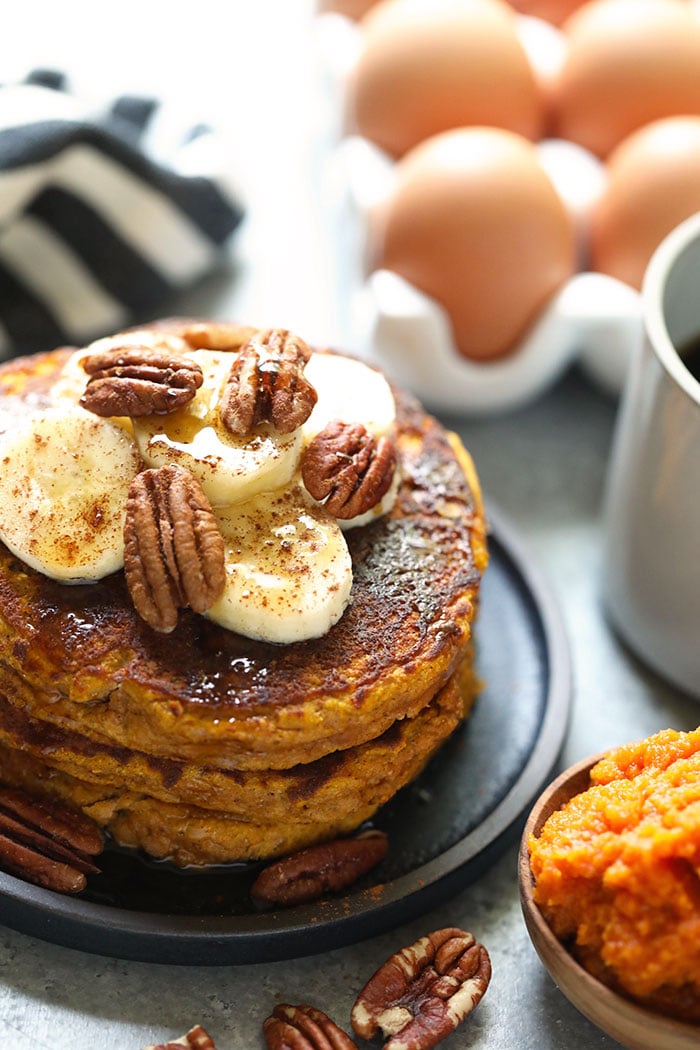 Paleo Pumpkin Pancakes - Fit Foodie Finds