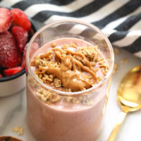 healthy breakfast smoothie in a glass