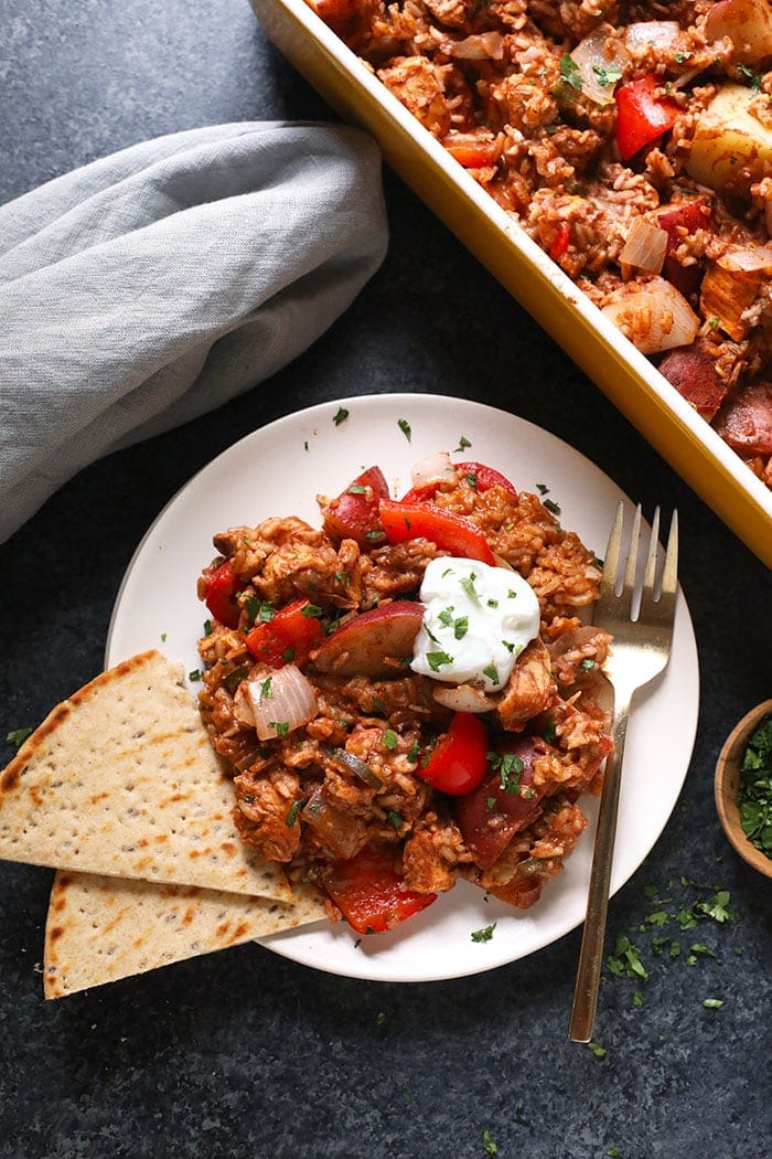 Chicken Tikka Masala Casserole from Fit Foodie Finds on foodiecrush.com