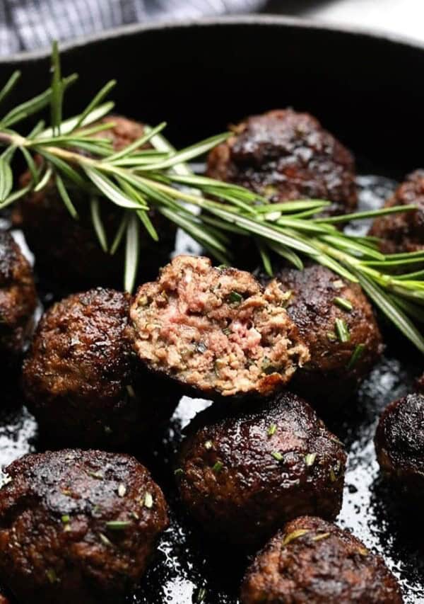 Rosemary Thyme Balsamic Meatballs