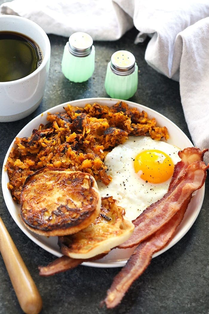 How to Make Sweet Potato Hash Browns - Fit Foodie Finds