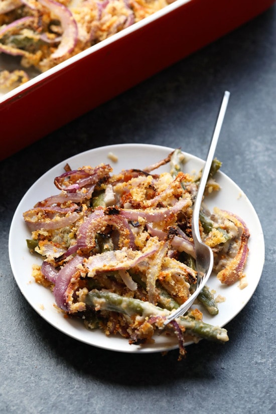 Healthy Green Bean Casserole (from scratch!) - Fit Foodie Finds