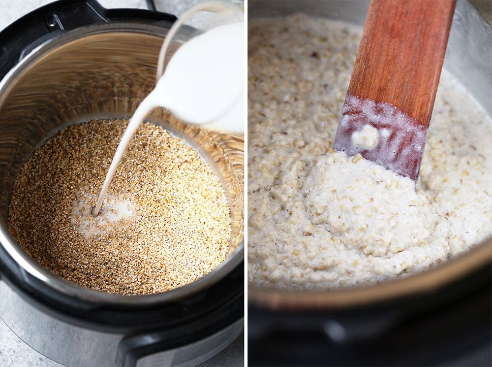 avena en una olla instantánea