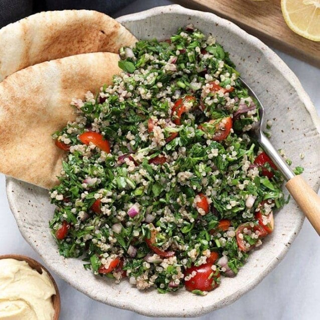 Fresh Caprese Quinoa Salad (15g protein!) - Fit Foodie Finds