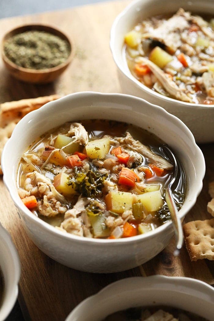 Leftover Turkey Soup (made in the Instant Pot!) - Fit Foodie Finds