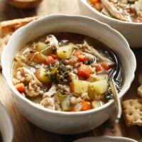 Tuscan Turkey Soup in bowl