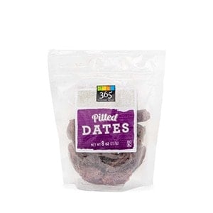 A bag of dried dates.
