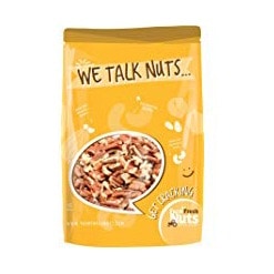 a bag of nuts on a white background.
