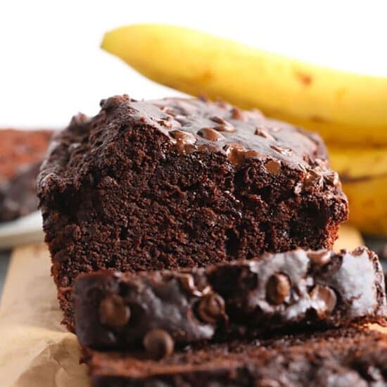 banana bread on cutting board