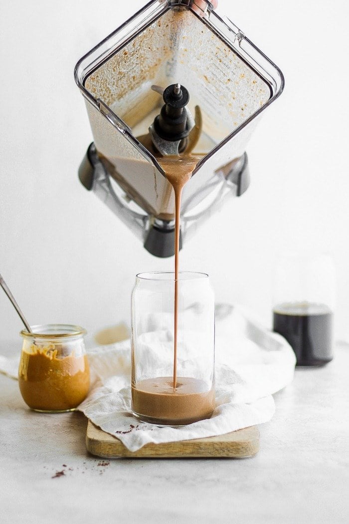 Coffee Protein Shake (with peanut butter and banana) - Fit Foodie Finds