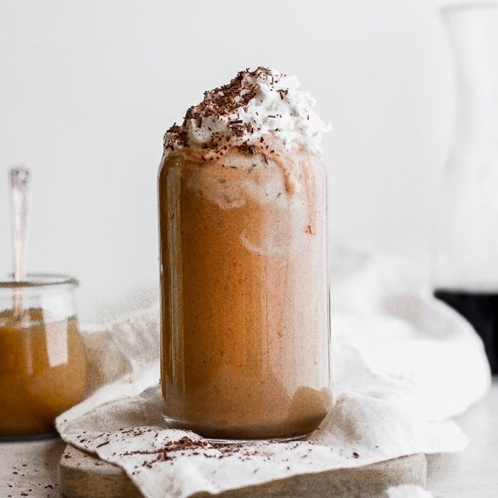 Coffee Protein Shake (with peanut butter and banana)