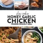 Crockpot honey garlic chicken freezer meal.