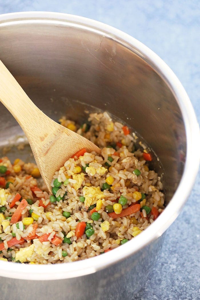 healthy fried rice in the instant pot