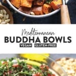Mediterranean chickpea Buddha bowl recipe.