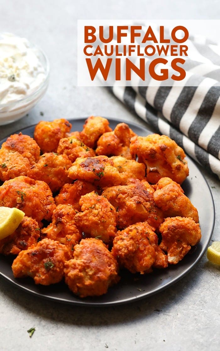 Healthy Buffalo Cauliflower Wings (Gluten Free!) - Fit Foodie Finds