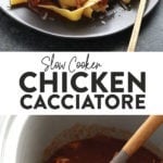 Slow cooker recipe for chicken cacciatore.