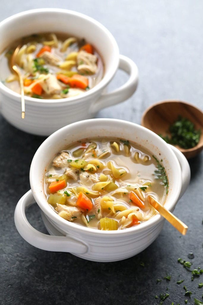 Chicken Noodle Soup Slow Cooker in bowl