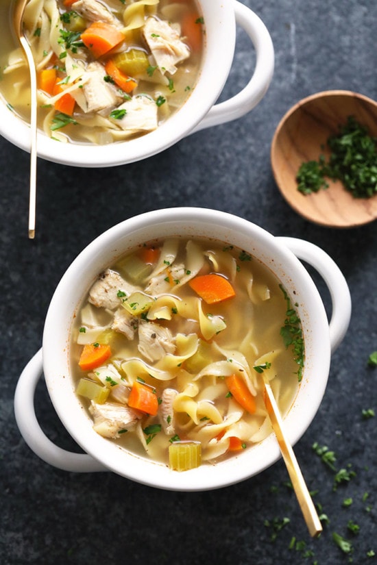 Crockpot Chicken Noodle Soup - Fit Foodie Finds