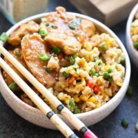 healthy fried rice in a bowl
